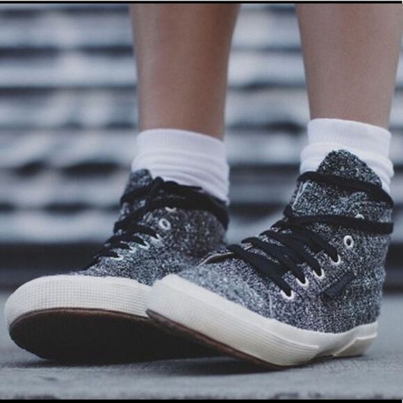 Superga Man Repeller Hightop Silver Tweed - Picture 1 of 5